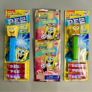 SpongeBob SQUAREPANTS Pez Dispensers & Play Pack Collectibles | x2 each | NEW